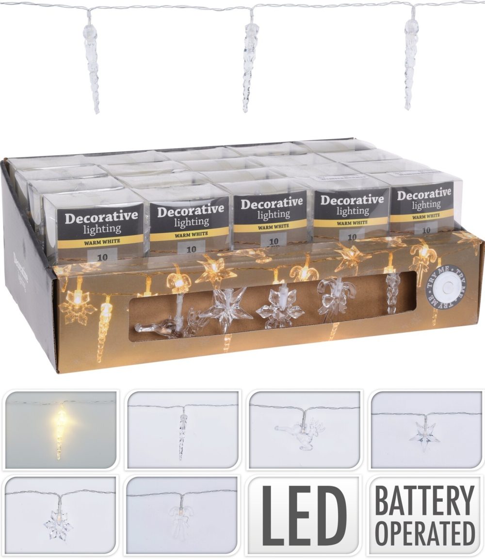 ŁAŃCUCH świetlny 10LED 5 rodzaje        2 x AA 1,5V