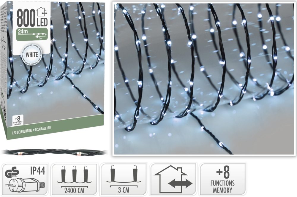 ŁAŃCUCH LED 800 LED BIAŁE 24M