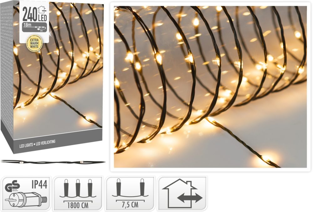 ŁAŃCUCH LED 240LED EXTRWARM WHITE 18M