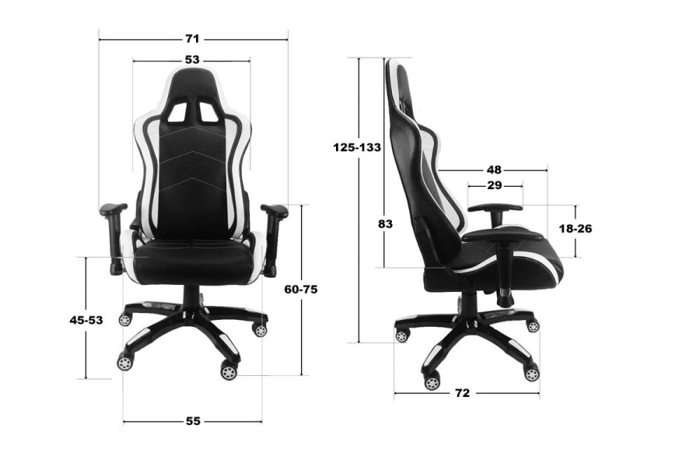 Fotel obrotowy gamingowy GTR WHITE PRO-XL