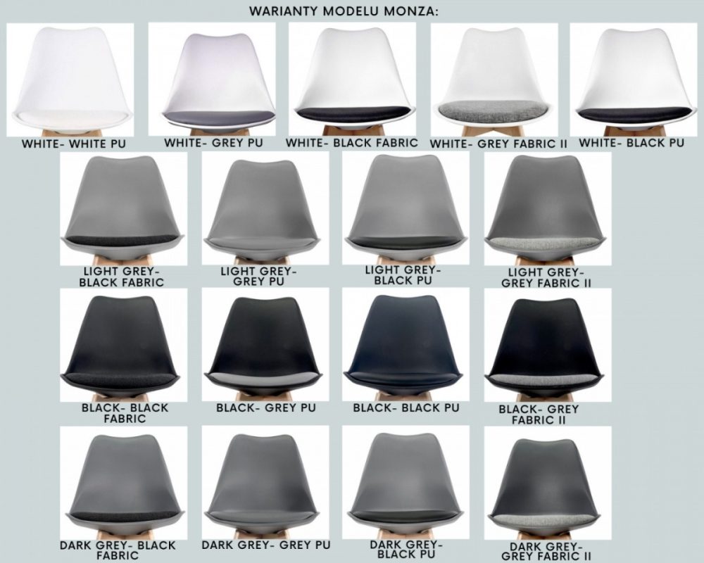 Krzesło skandynawskie MONZA LIGHT GREY Pro - obrazek 7