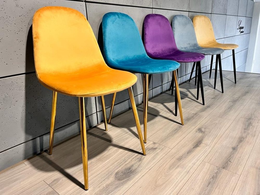 Krzesło tapicerowane GIULIA HONEY VELVET GOLD - obrazek 4