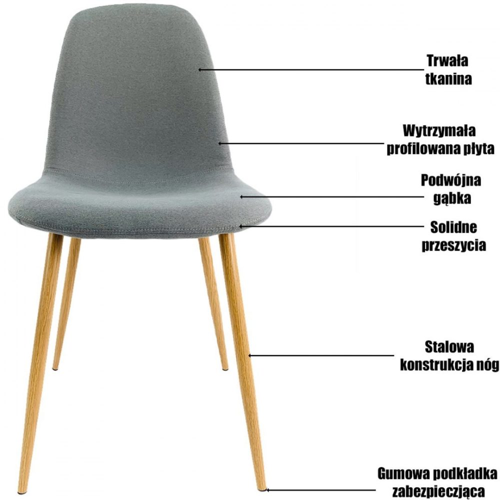 Krzesło tapicerowane GIULIA SKY BLUE VELVET GOLD - obrazek 8
