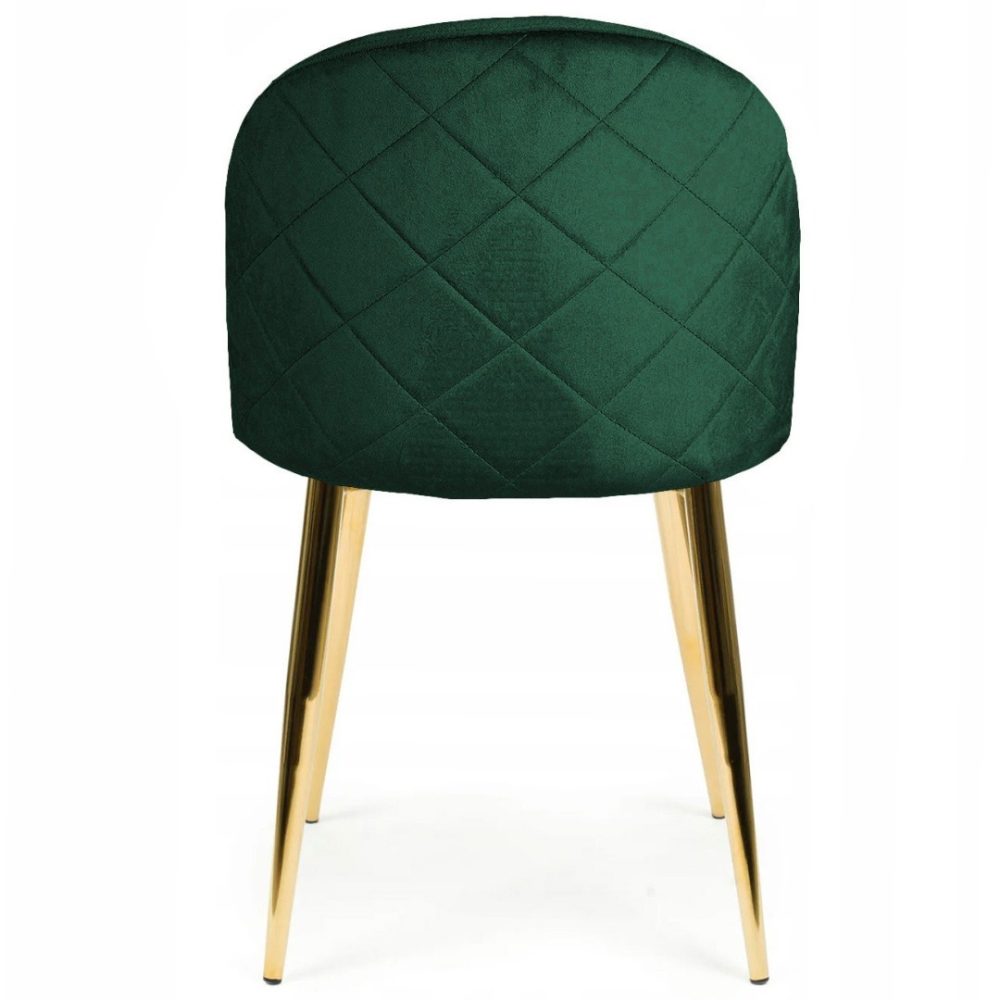 Krzesło tapicerowane GLORIA FOREST VELVET GOLD - obrazek 3