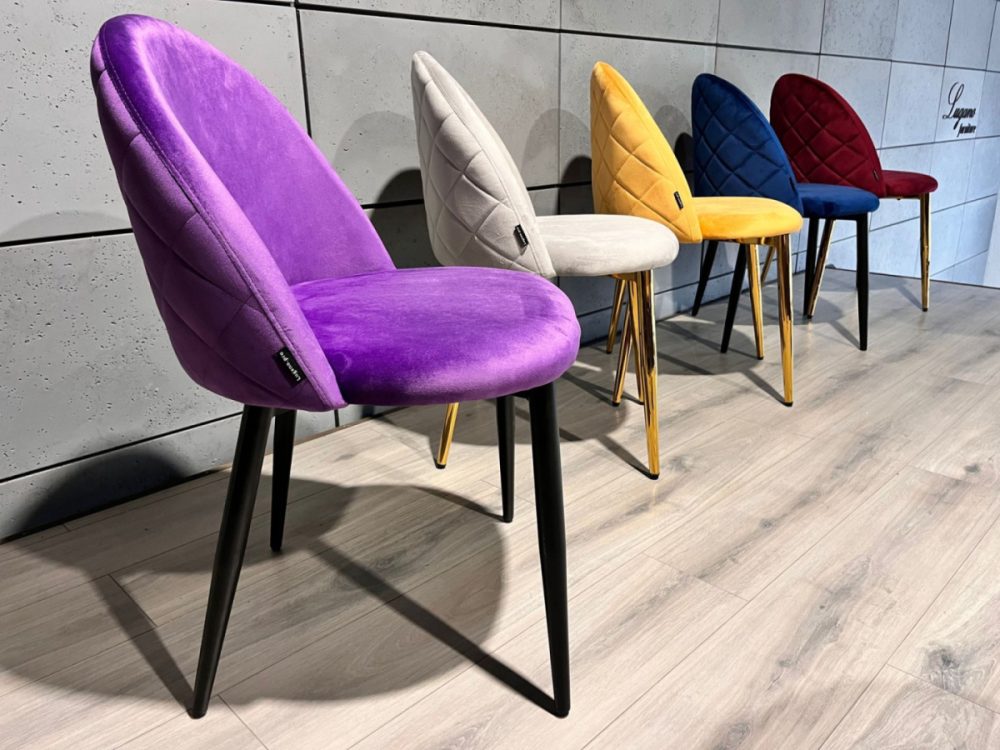 Krzesło tapicerowane GLORIA PURPLE VELVET - obrazek 5
