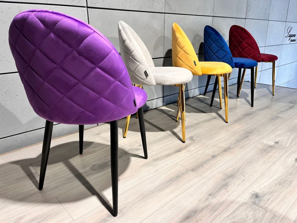 Krzesło tapicerowane GLORIA PURPLE VELVET - obrazek 7