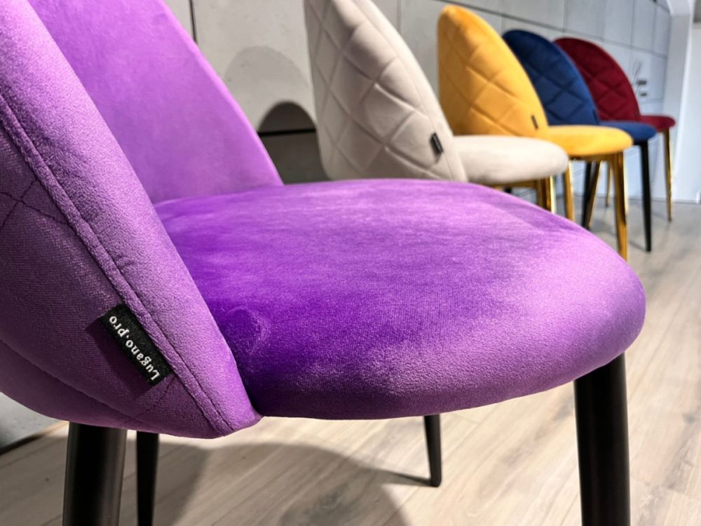 Krzesło tapicerowane GLORIA PURPLE VELVET - obrazek 8