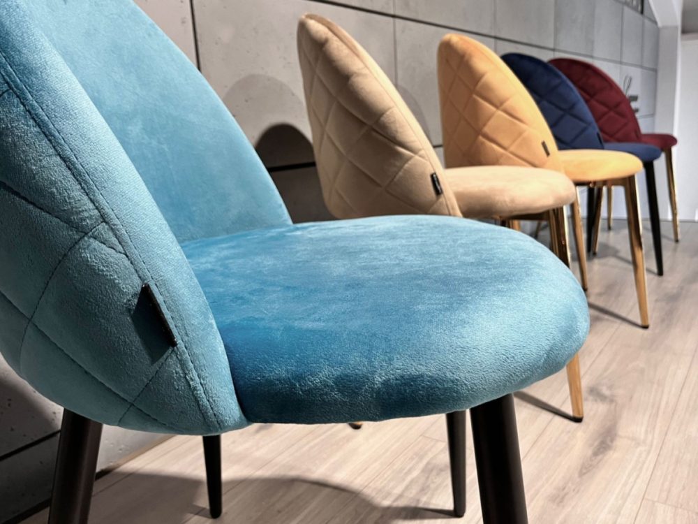 Krzesło tapicerowane GLORIA SEA BLUE VELVET - obrazek 8