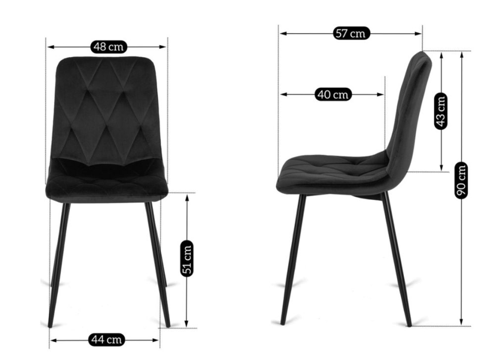 Krzesło tapicerowane SORANO VELVET DARK GREY - obrazek 10